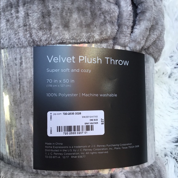 .🎈 ONE LEFT gray velvet plush throw - Picture 2 of 3
